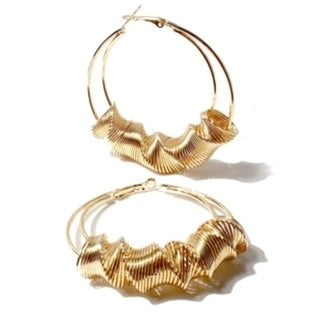 Hip Round Gold Hoop Earrings